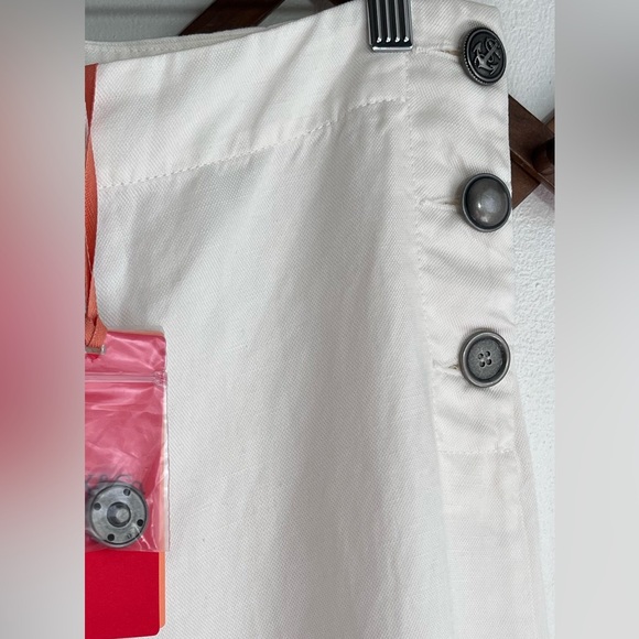 Max&Co white linen blend sailor pants trouser US size 4/Eu8 NWT - Picture 3 of 10
